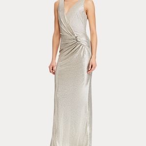 BRAND NEW Lauren gown 16 metallic gold